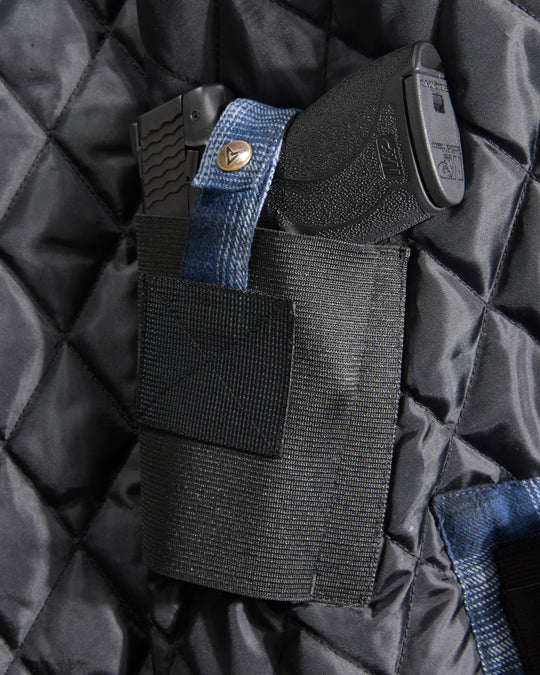 Concealed Carry Quilt Lined Shirt Jacket