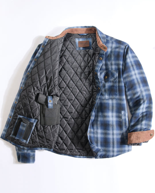 Concealed Carry Quilt Lined Shirt Jacket
