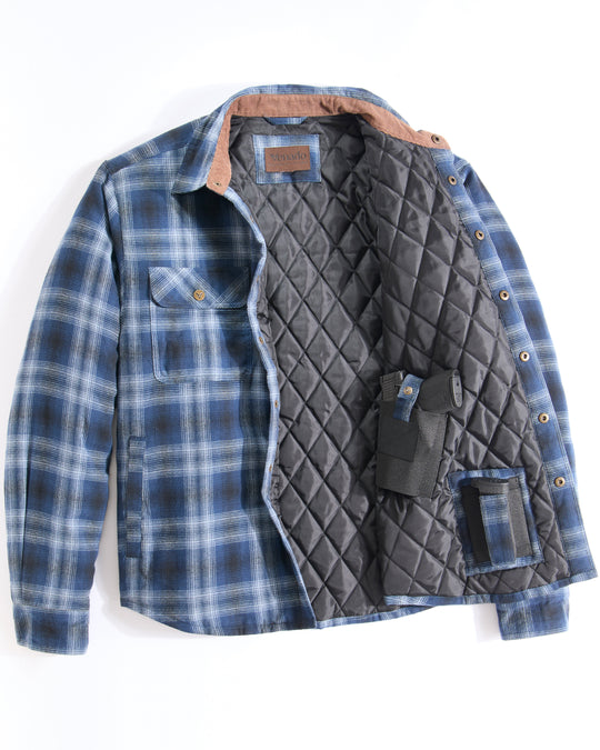Concealed Carry Quilt Lined Shirt Jacket