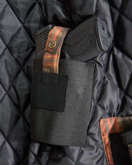 Concealed Carry Quilt Lined Shirt Jacket