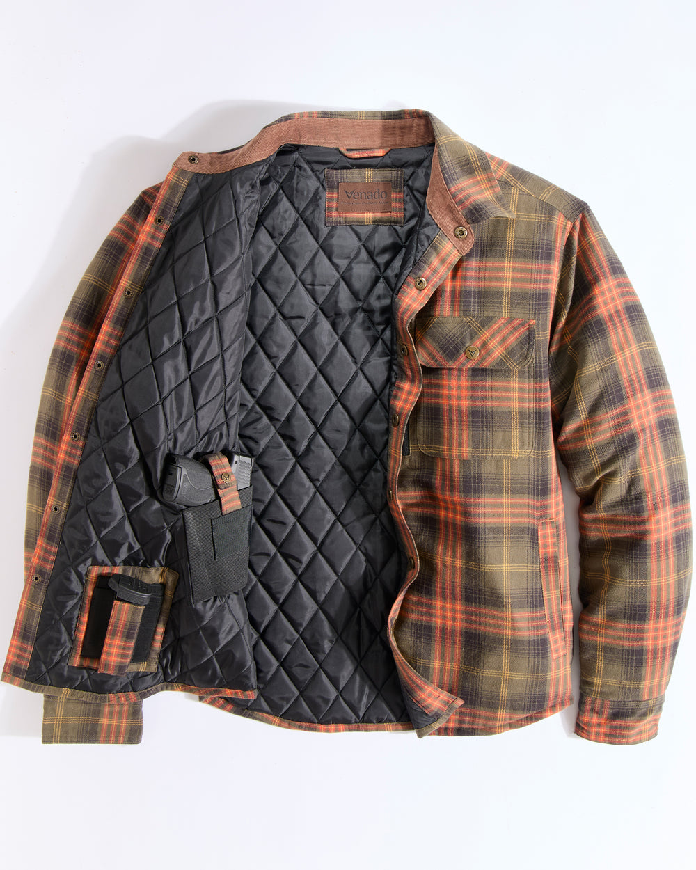 Concealed Carry Quilt Lined Shirt Jacket