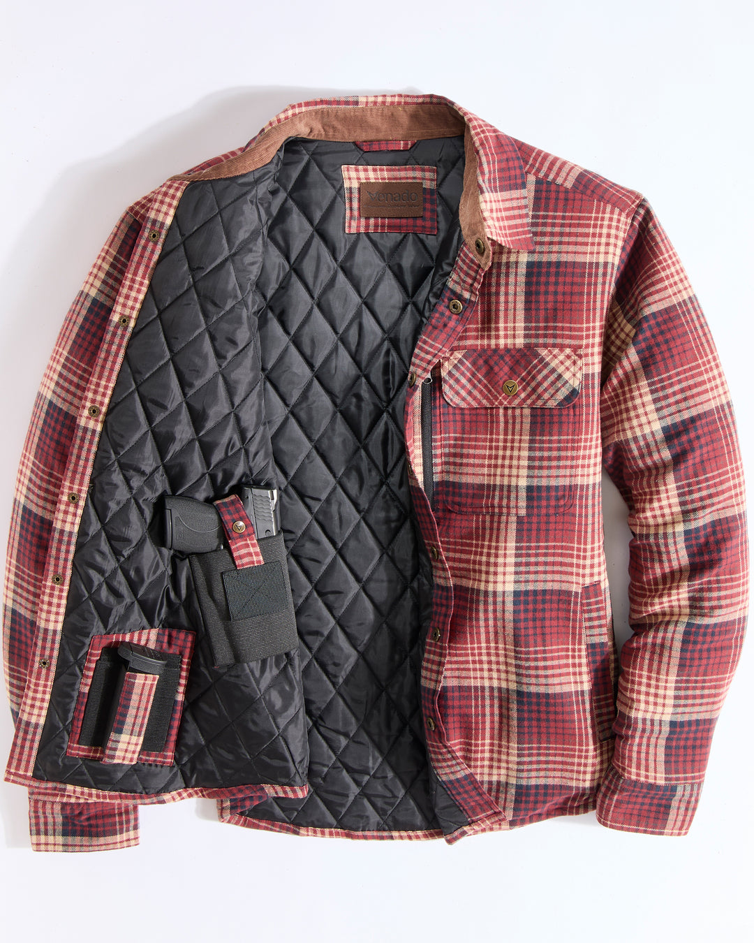 Concealed Carry Quilt Lined Shirt Jacket
