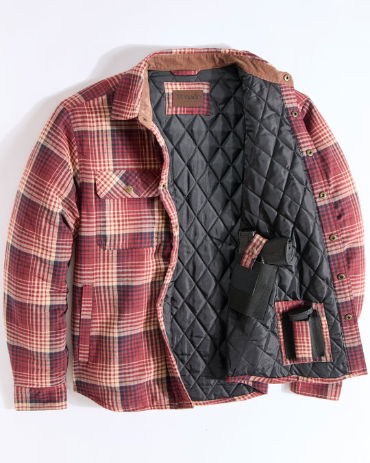 Concealed Carry Quilt Lined Shirt Jacket