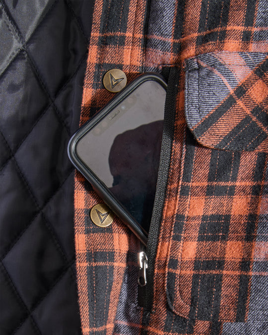Concealed Carry Quilt Lined Shirt Jacket