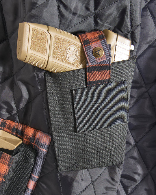 Concealed Carry Quilt Lined Shirt Jacket