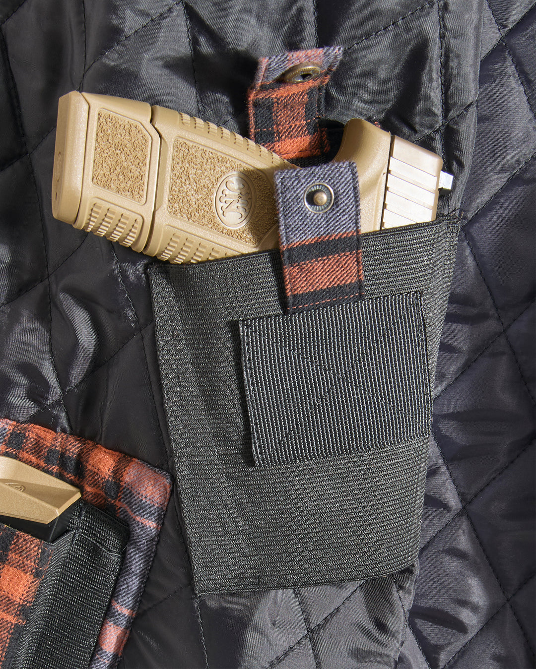 Concealed Carry Quilt Lined Shirt Jacket
