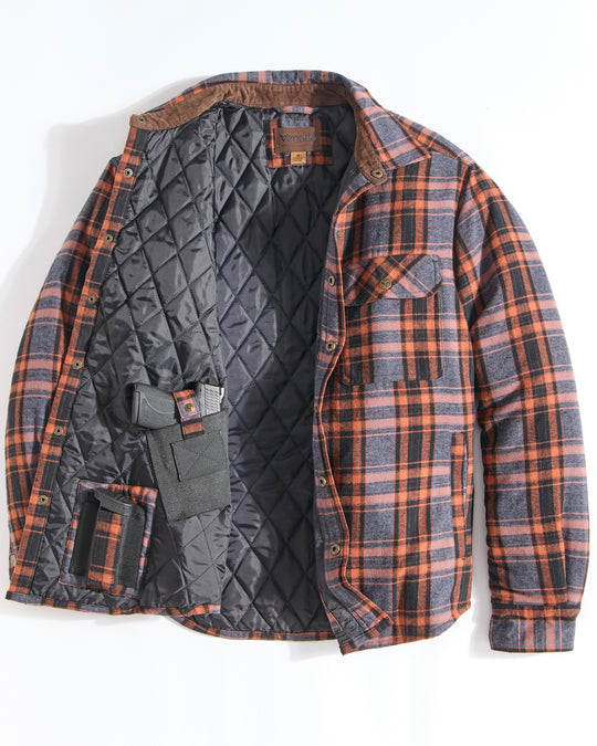 Concealed Carry Quilt Lined Shirt Jacket