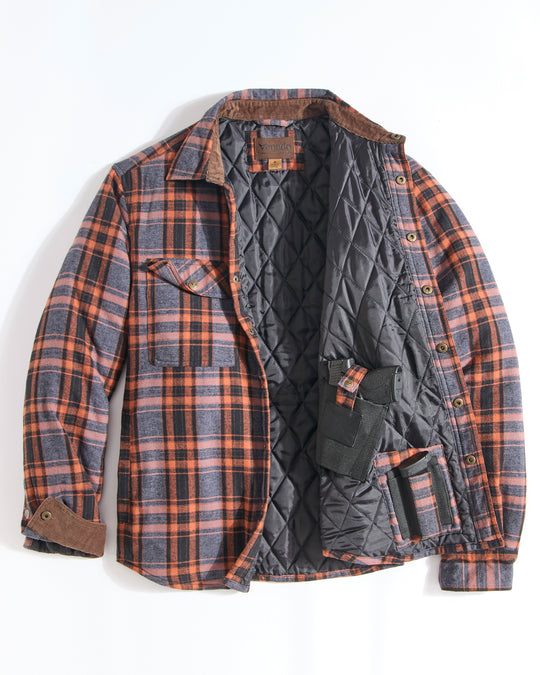 Concealed Carry Quilt Lined Shirt Jacket