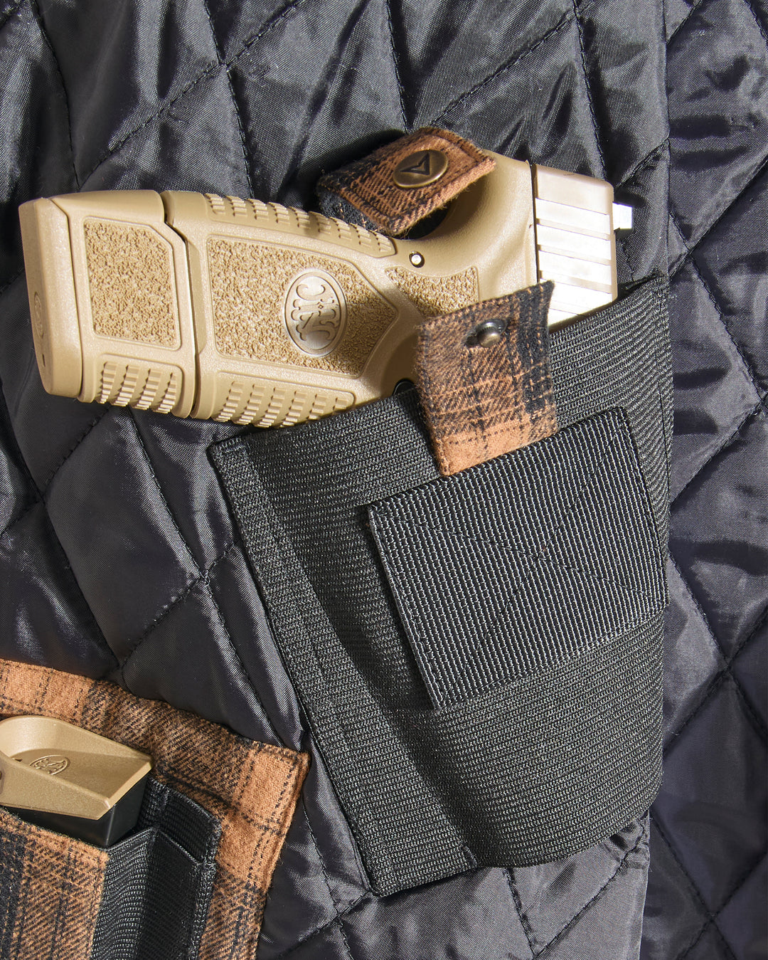 Concealed Carry Quilt Lined Shirt Jacket