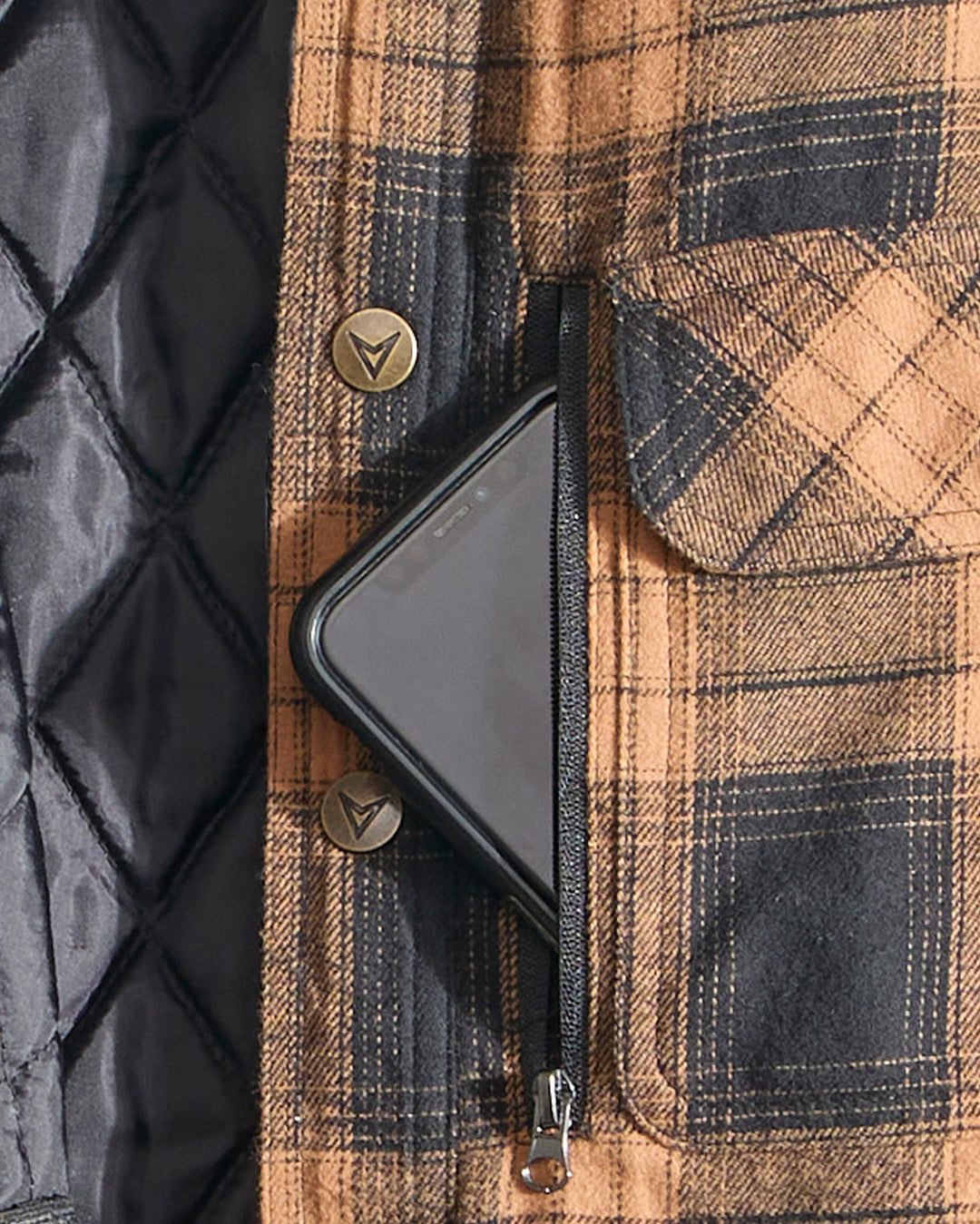 Concealed Carry Quilt Lined Shirt Jacket