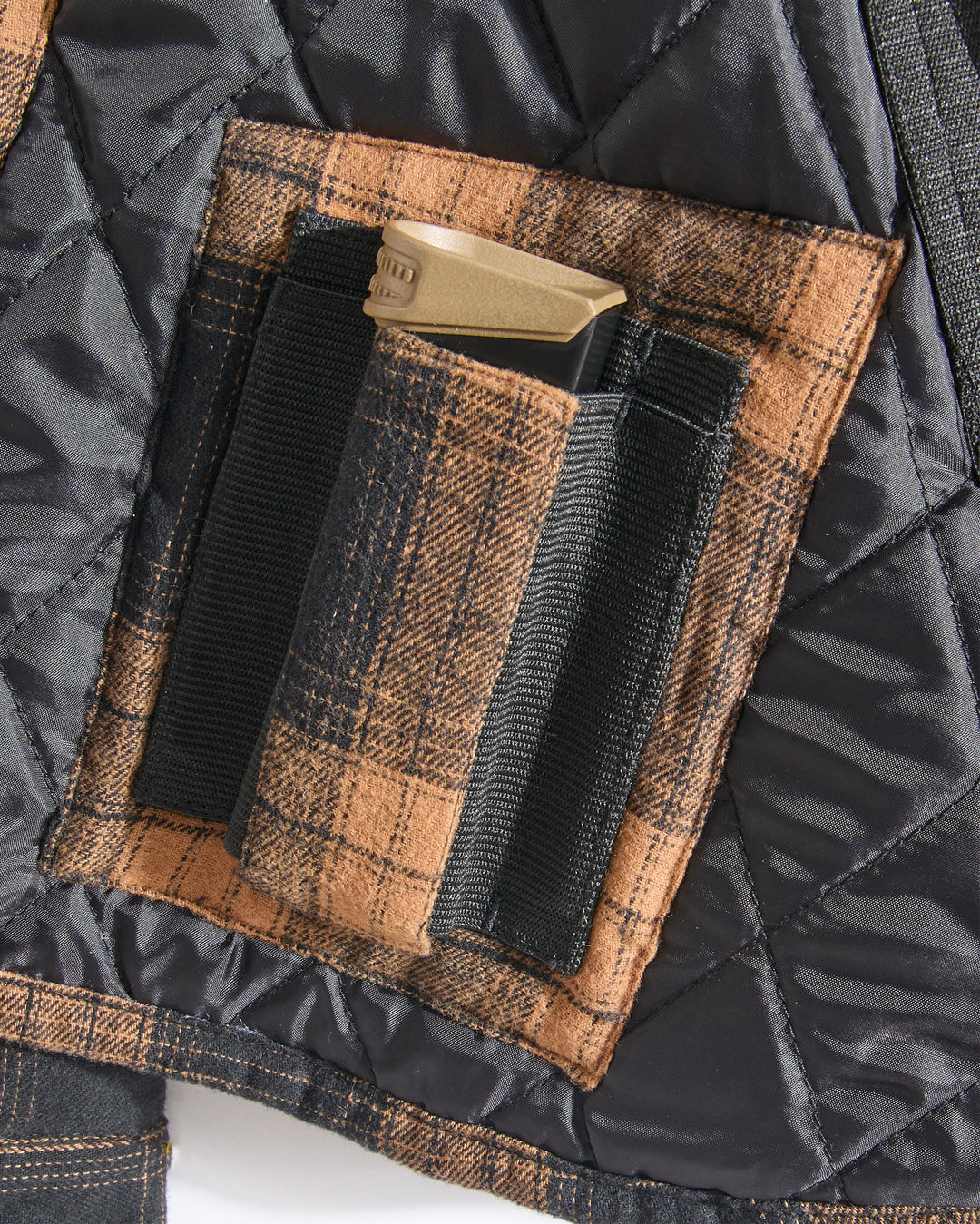 Concealed Carry Quilt Lined Shirt Jacket