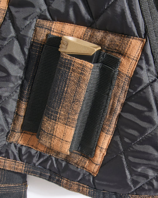 Concealed Carry Quilt Lined Shirt Jacket