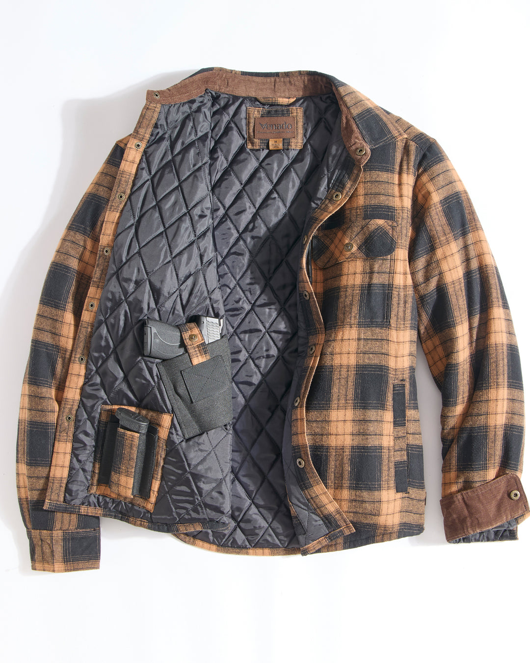 Concealed Carry Quilt Lined Shirt Jacket