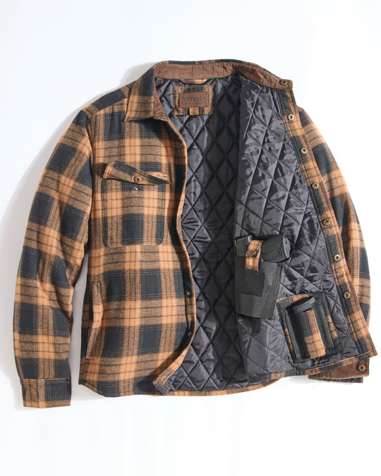 Concealed Carry Quilt Lined Shirt Jacket