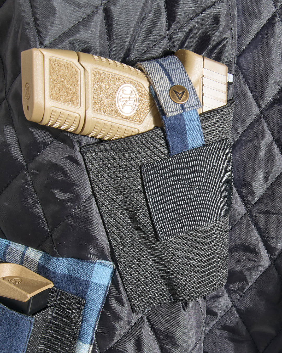 Concealed Carry Hooded Quilt Lined Shirt Jacket