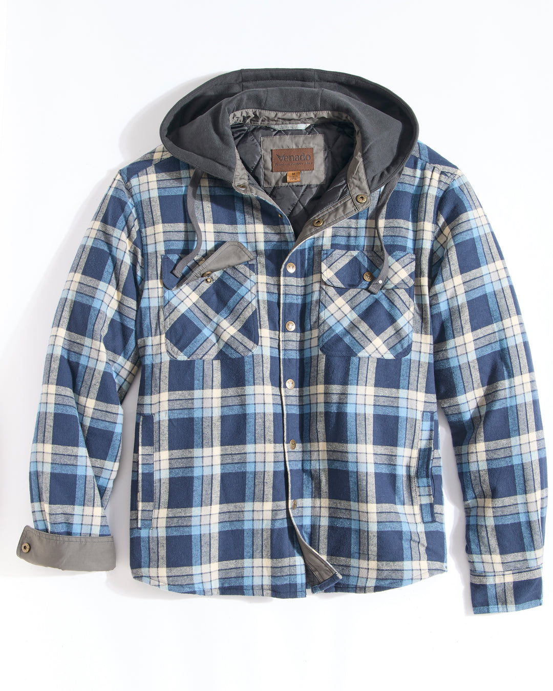 Concealed Carry Hooded Quilt Lined Shirt Jacket