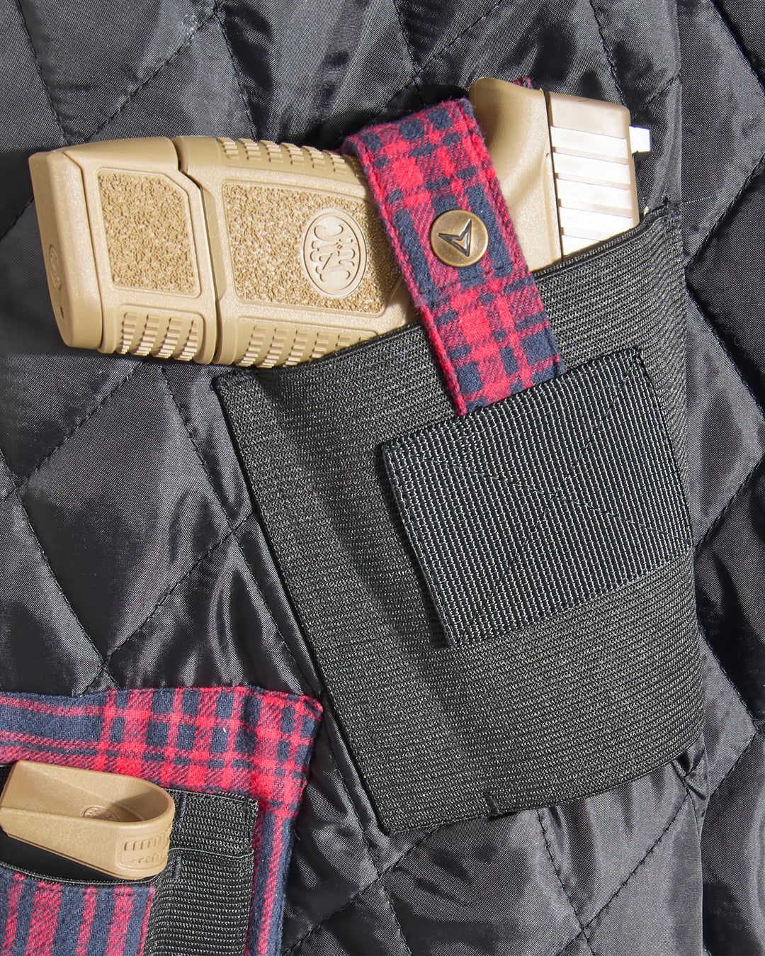 Concealed Carry Hooded Quilt Lined Shirt Jacket