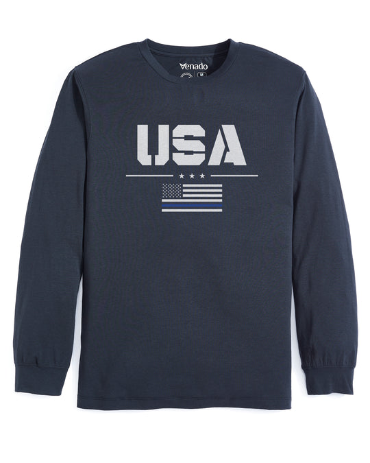 USA Blue Line Long Sleeve Flex Tee