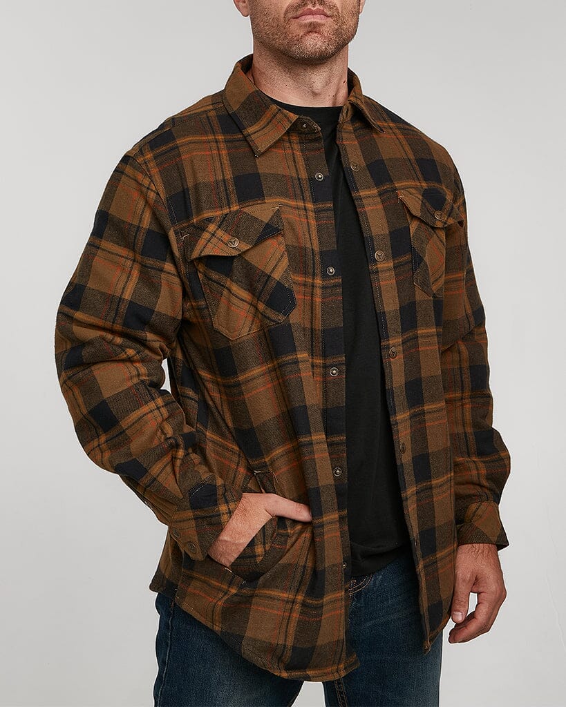 Retreat Thermal Lined Flannel Shirt Jacket Mens Outerwear Venado Small Rustic 