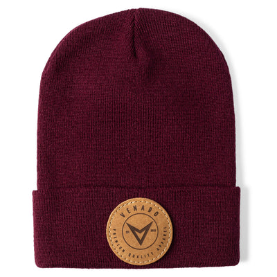Premium V Logo Knit Beanie Hat Accessories Venado OSFM Maroon 