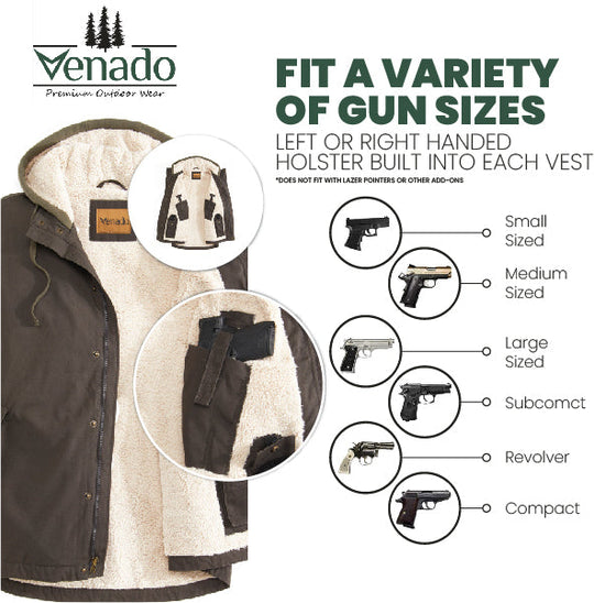 Yukon Trail Concealed Carry Hooded Vest Mens Outerwear Venado 